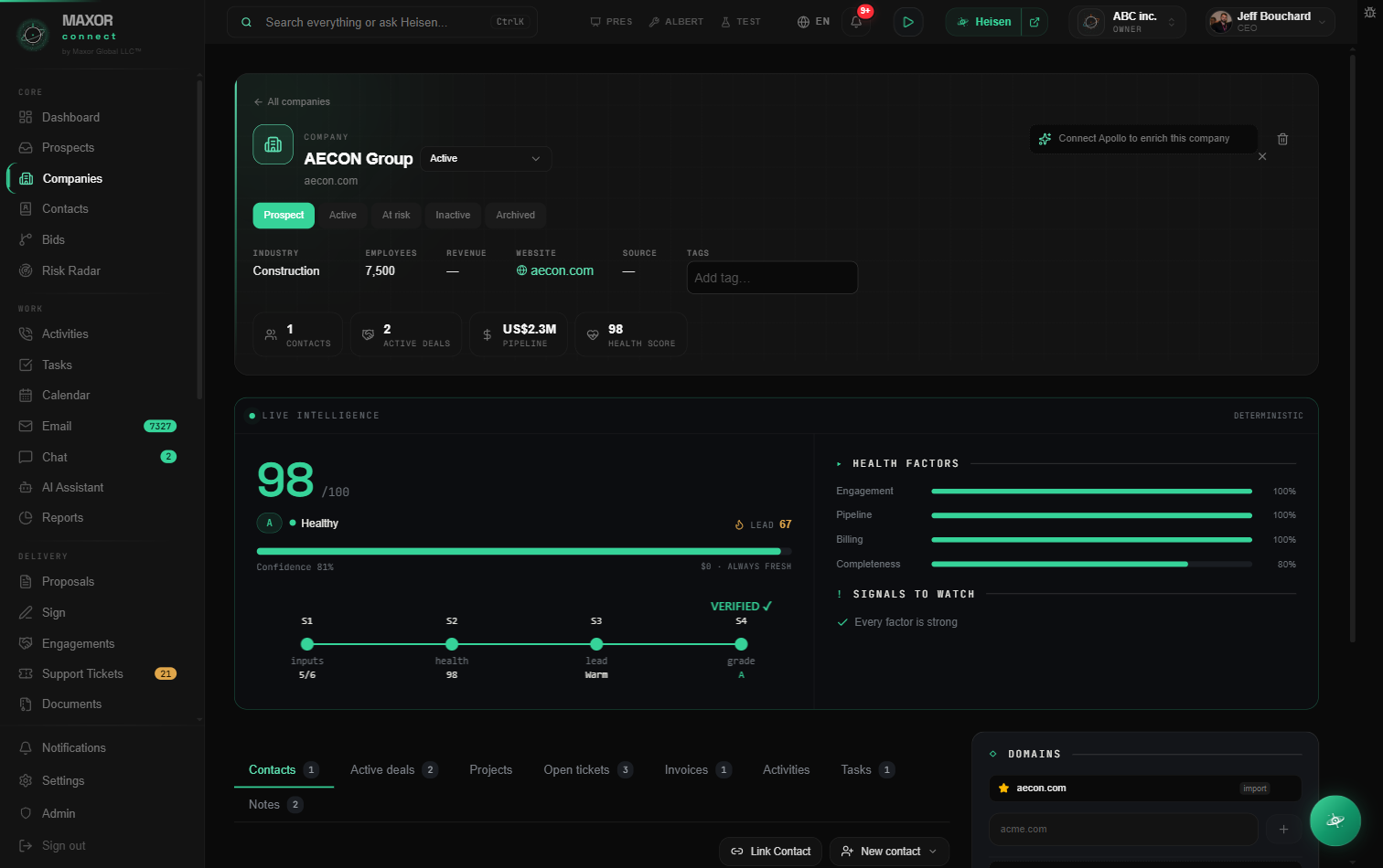 MaxorConnect — Account 360°