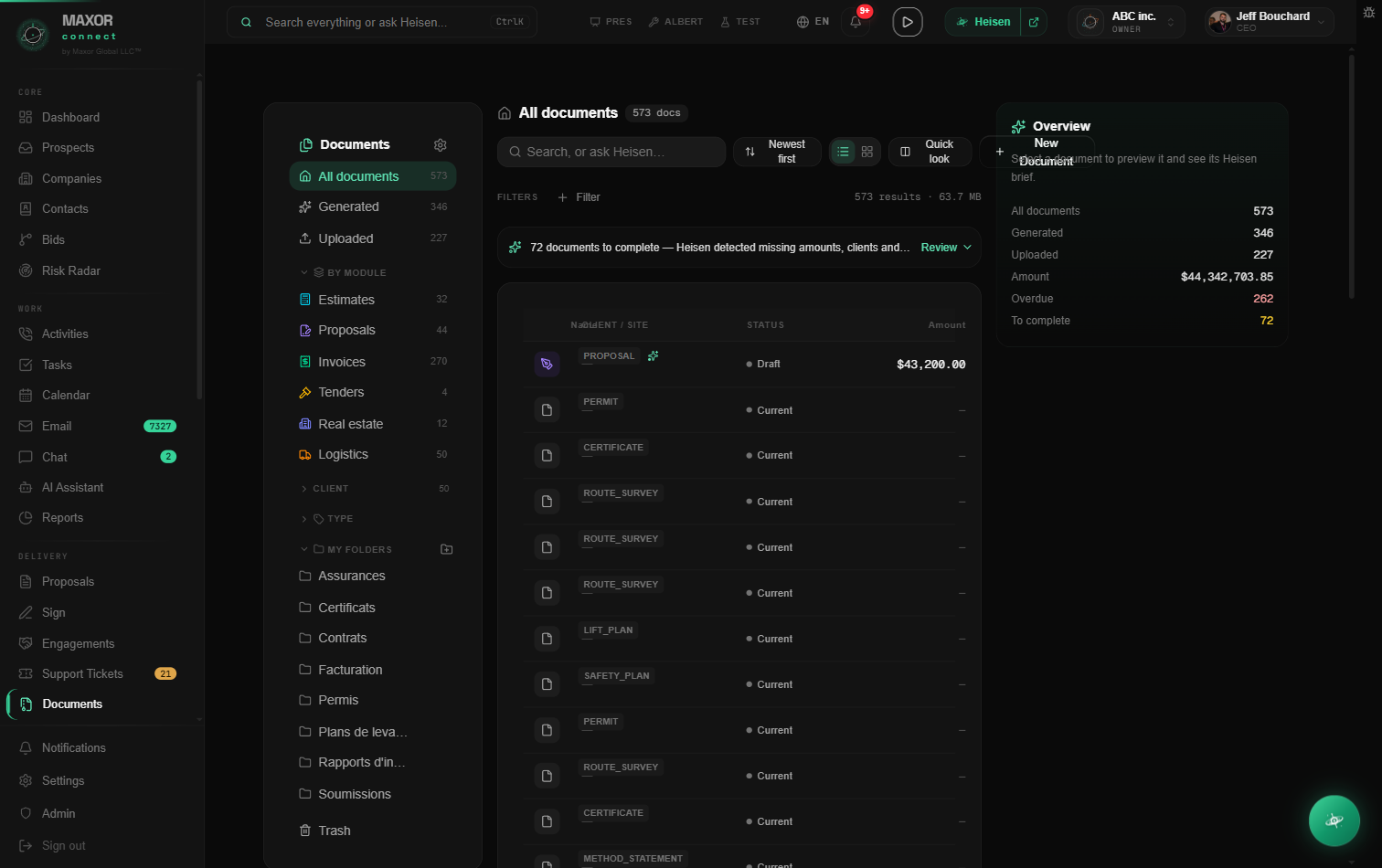 MaxorConnect — Documents