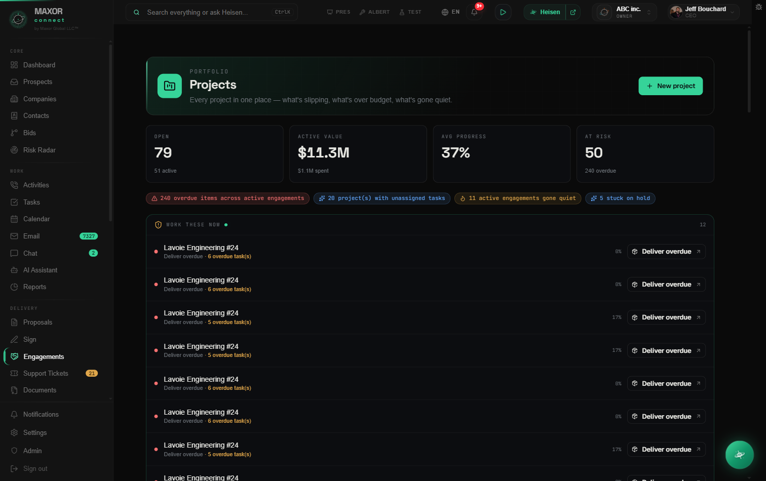 MaxorConnect — Engagements