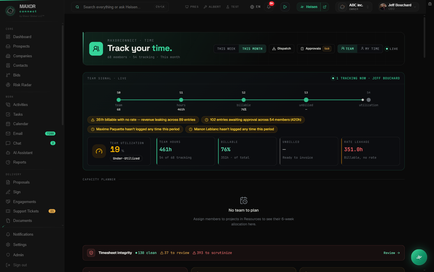MaxorConnect — Time Tracking